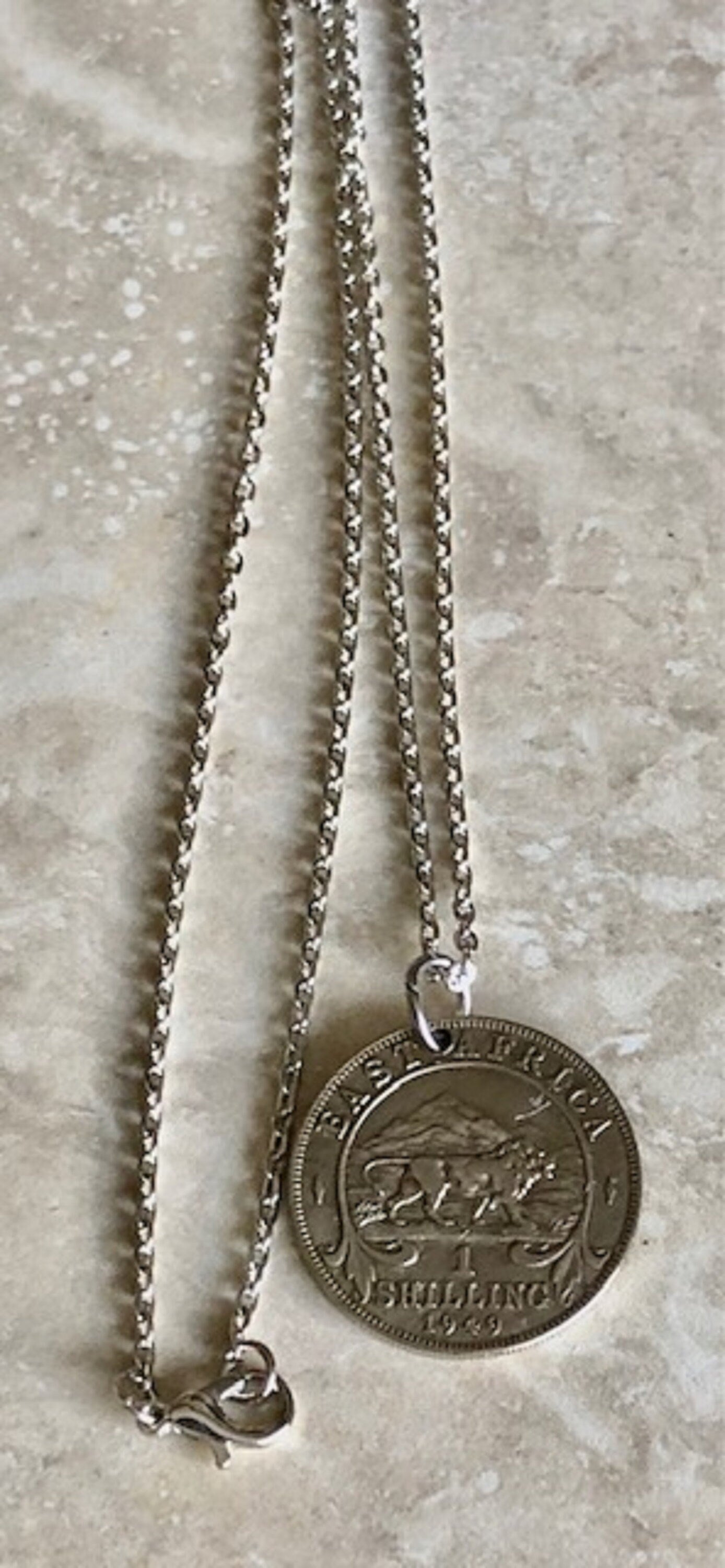 East Africa Coin Necklace 1 Shilling African Personal Necklace Handmade Jewelry Gift Friend Charm For Him Her World Coin Collector