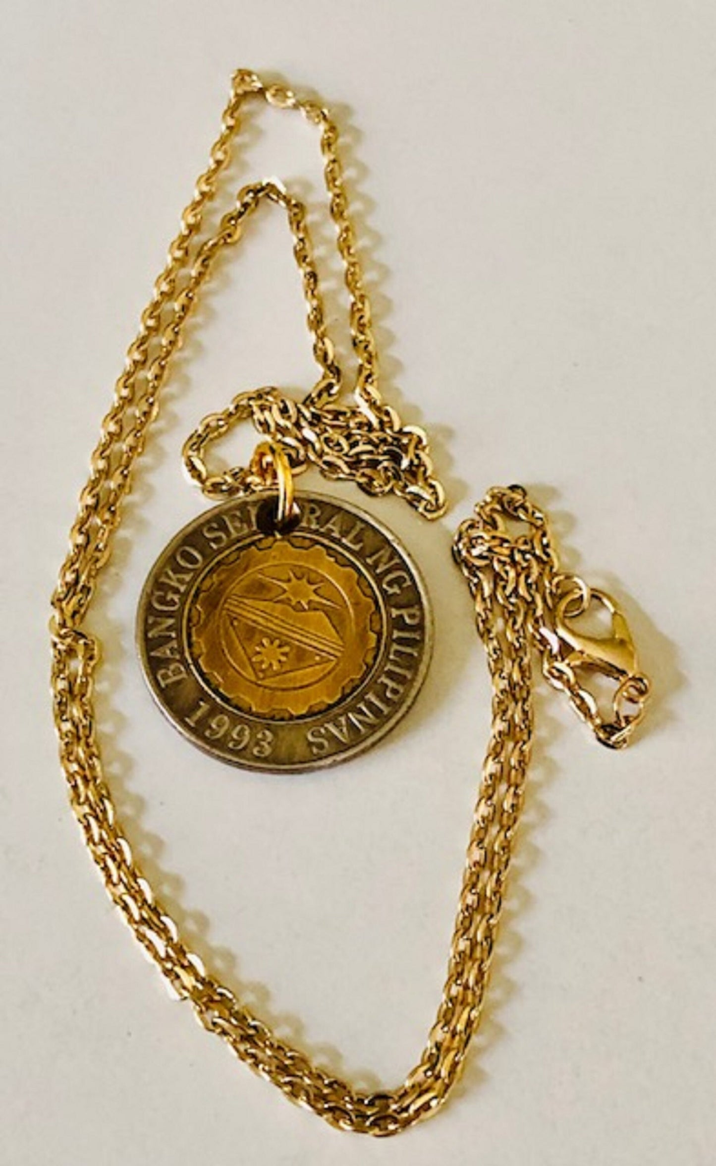 Philippines Coin Necklace Pendant Philippians 10 Piso Personal Vintage Handmade Jewelry Gift Friend Charm For Him Her World Coin Collector