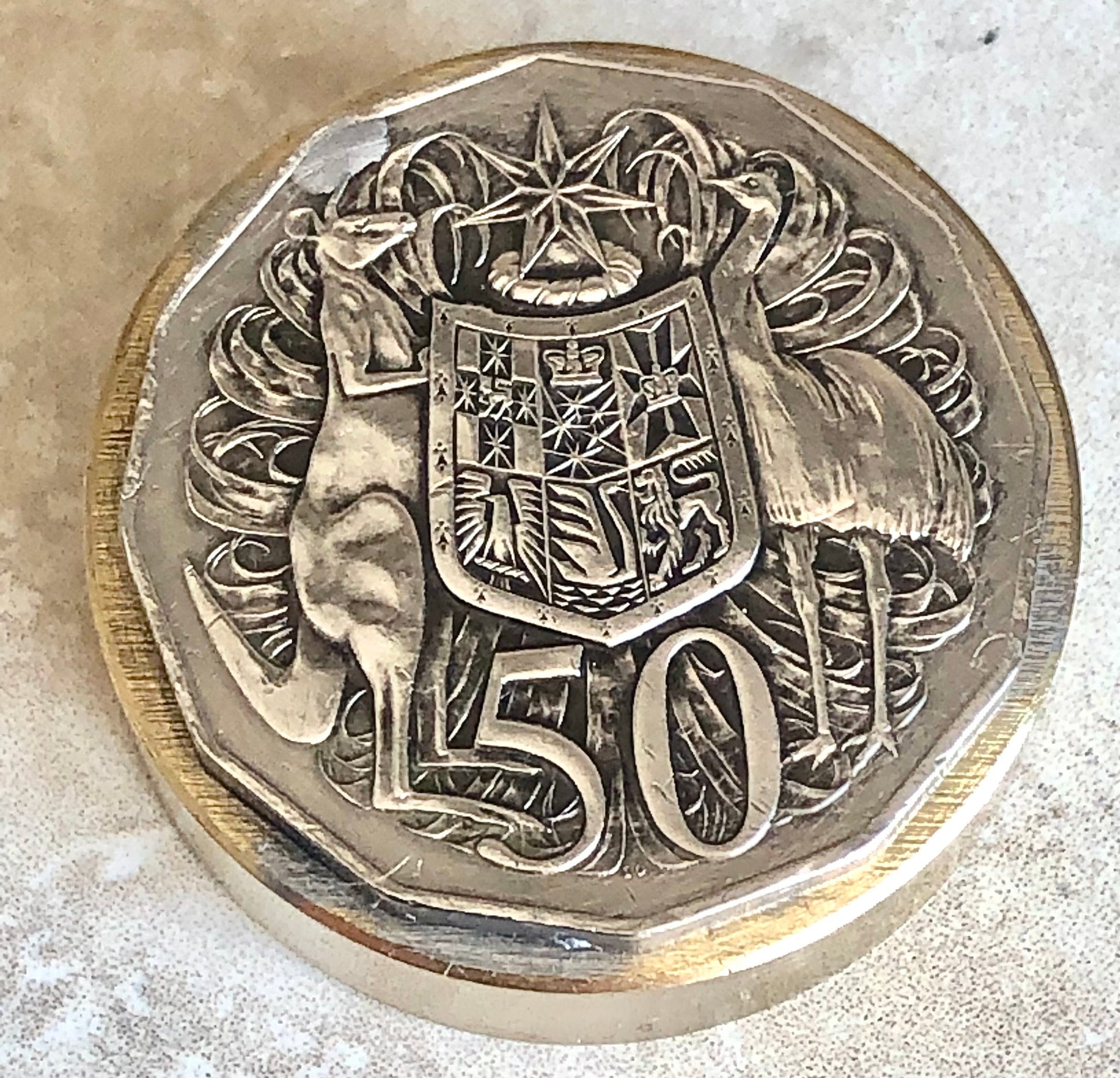 Australia Coin Pillbox Australian Fifty Cents- Vintage Antique Stash Snuff Box, Box, Keepsake, Men's Gift, Jewelry, World Coin Collector