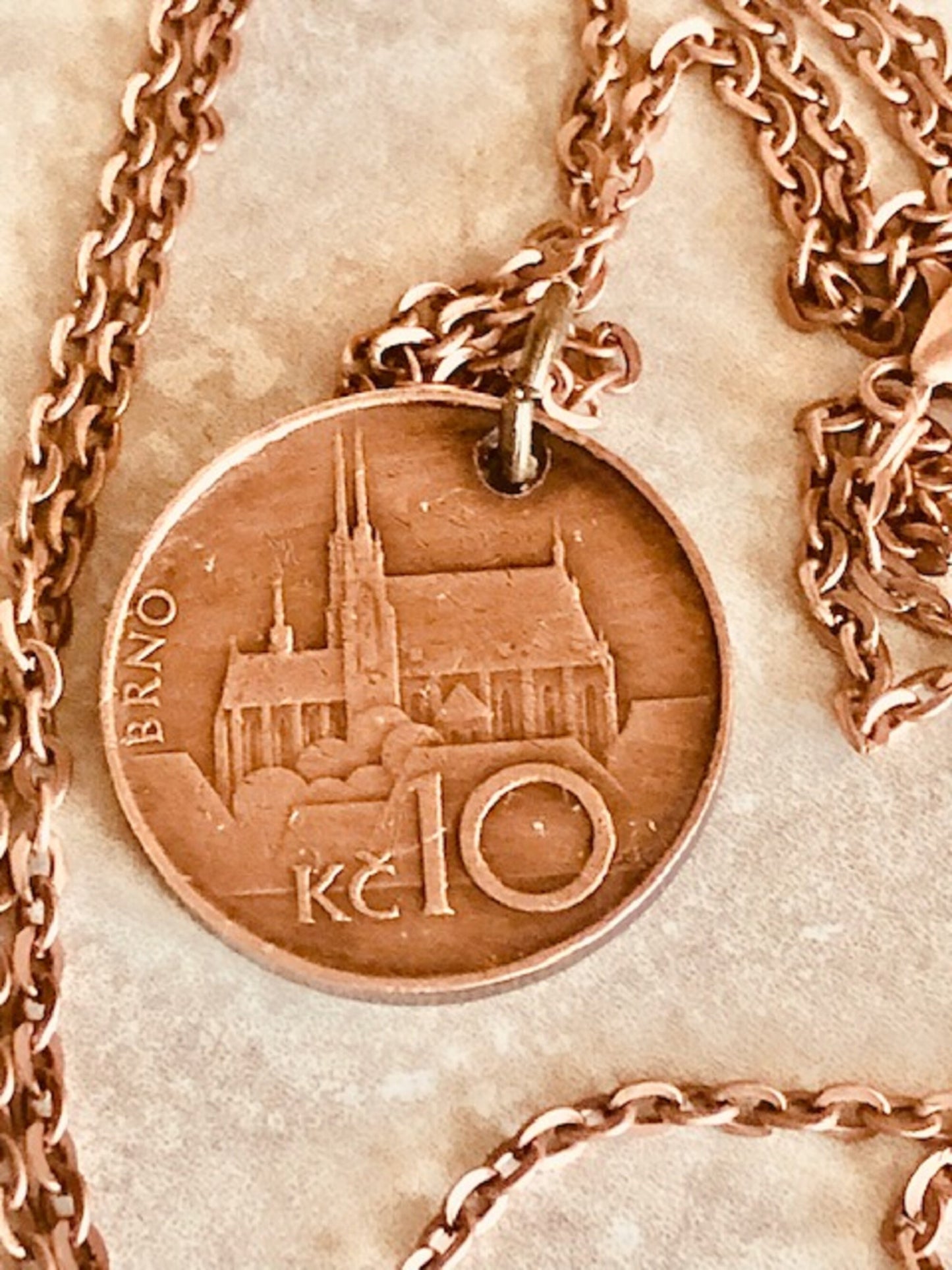 Czechoslovakia Republic Coin Pendant Necklace KC10 Personal Old Vintage Handmade Jewelry Gift Friend Charm For Him Her World Coin Collector