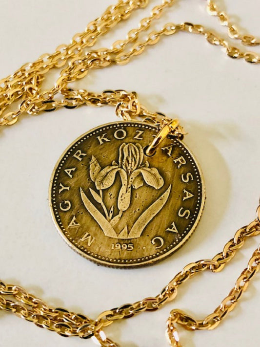 Hungary Coin Pendant Hungarian 20 Forint Personal Necklace Old Vintage Handmade Jewelry Gift Friend Charm For Him Her World Coin Collector
