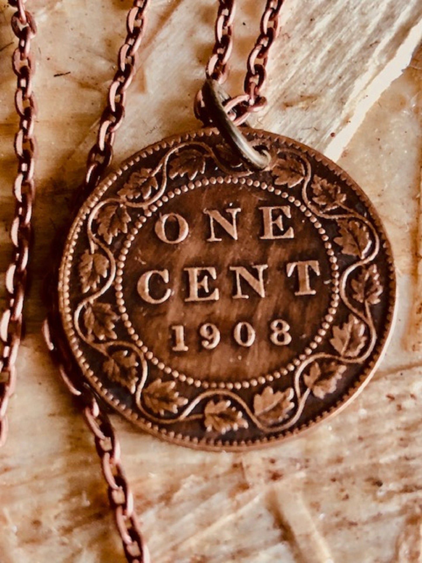 Canada Penny Coin Pendant One Canadian Cent Personal Necklace Vintage Handmade Jewelry Gift Friend Charm For Him Her World Coin Collector