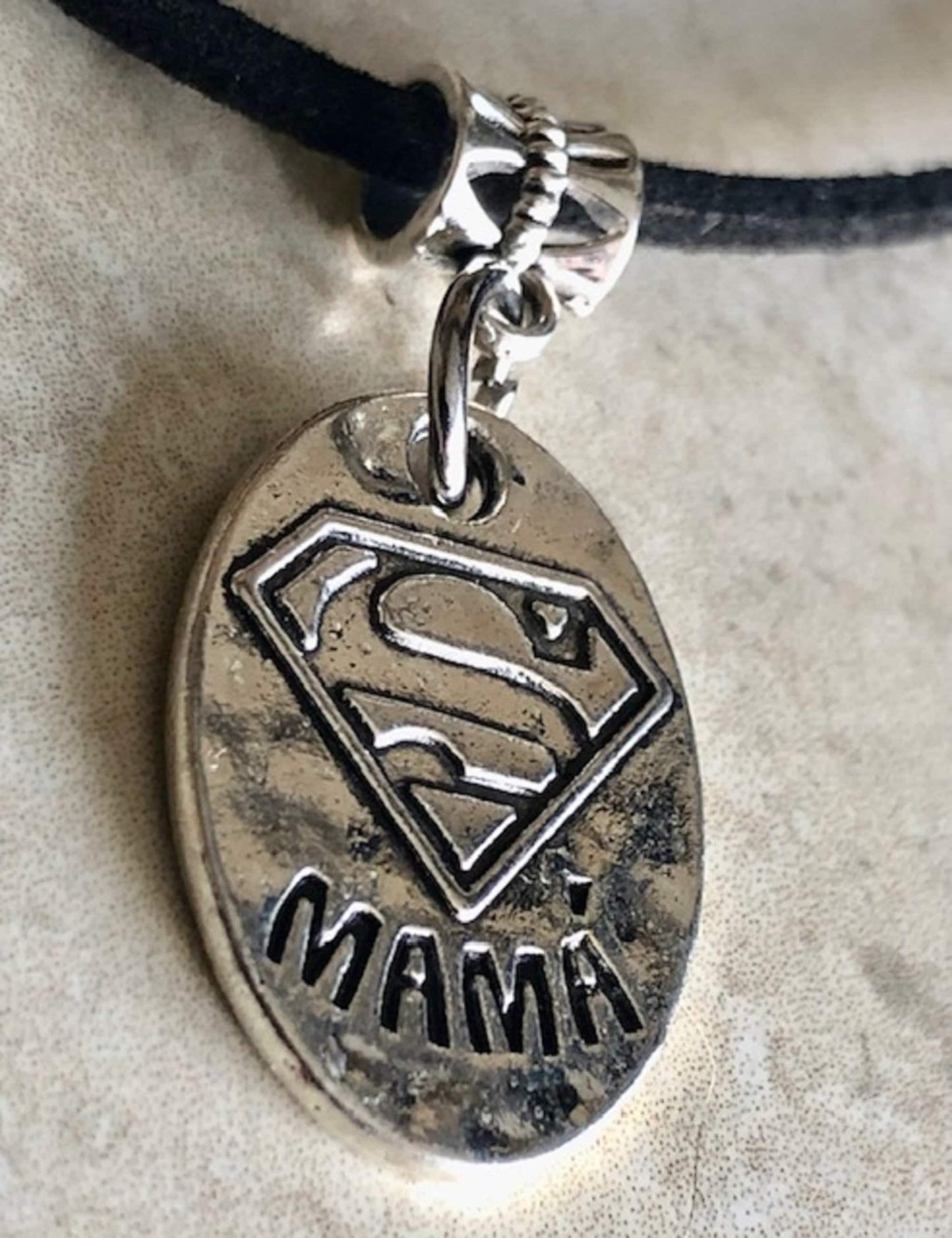 Super Mom Mama Pendant Necklace Charm Love, Security, Faithful, Undying Love, Enduring, Mother's Day