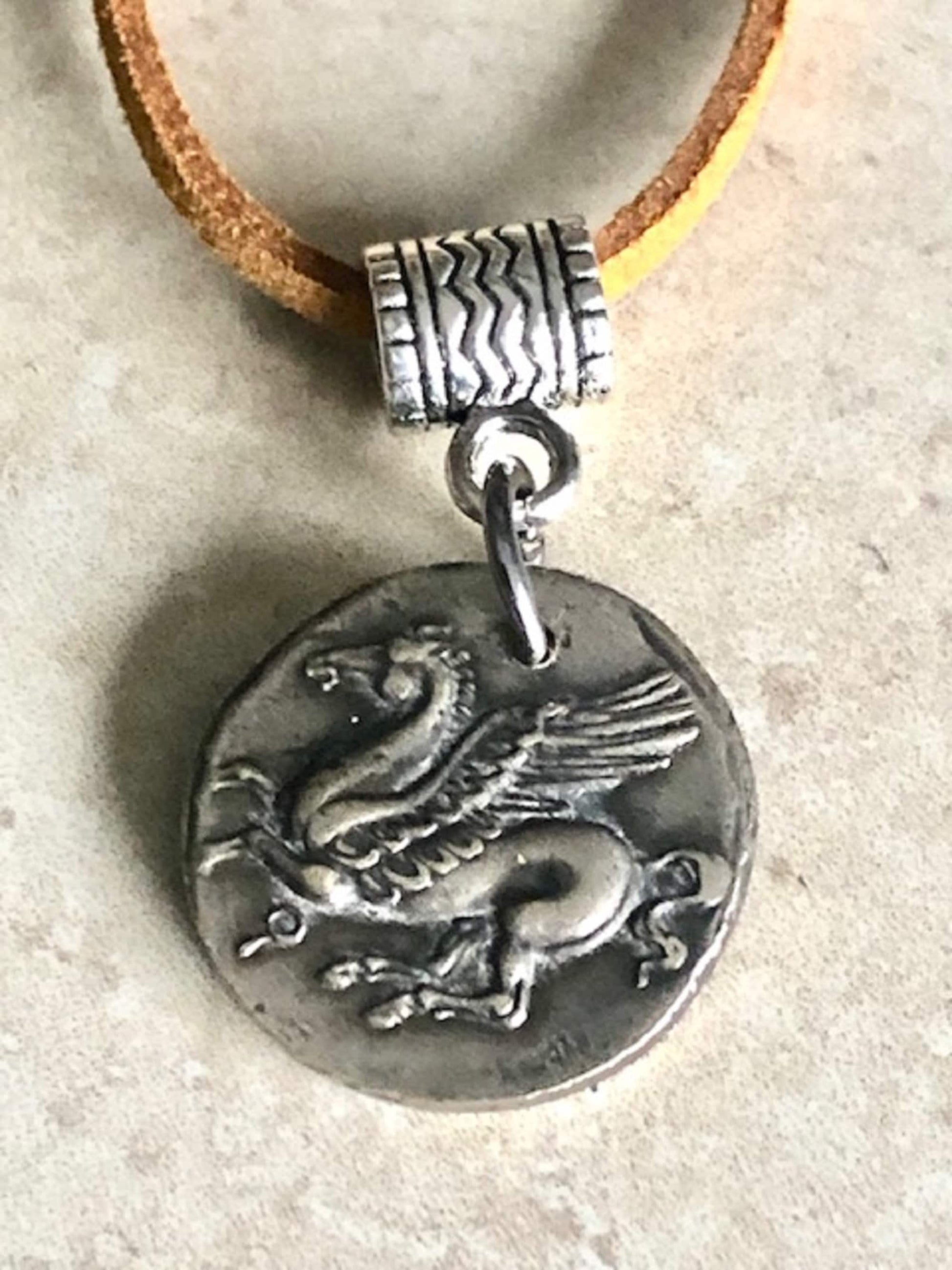 Military Pegasus Ancient Greek Charm Pendant Necklace Mid-Eighteenth-Century Wax Seal Poetry Vision Refinement Handmade