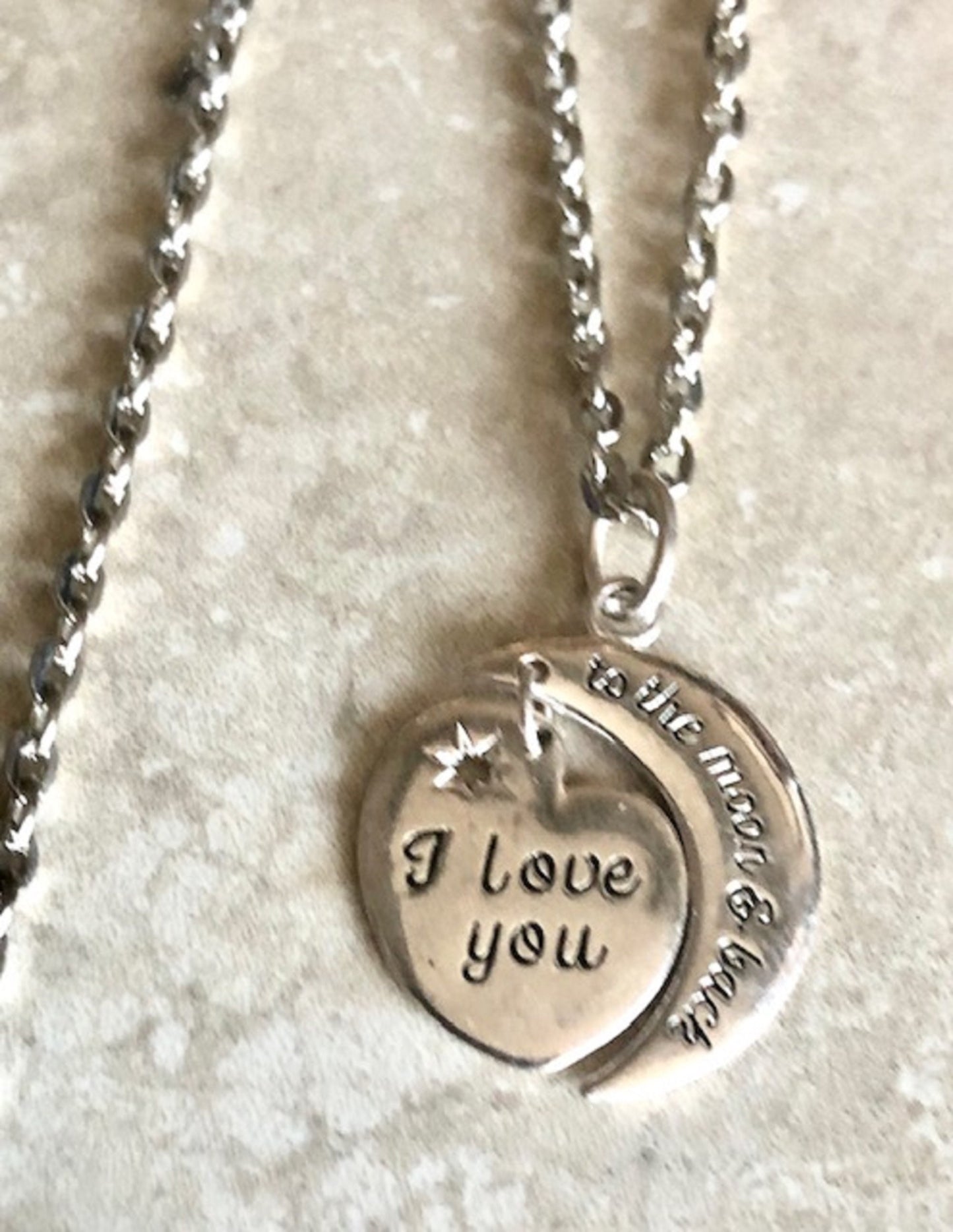 Love You to the Moon & Back 925 Sterling Silver Charm Pendant Necklace, I Love You, Earth, Moon, Strong Lasting Love, Sam McBratney