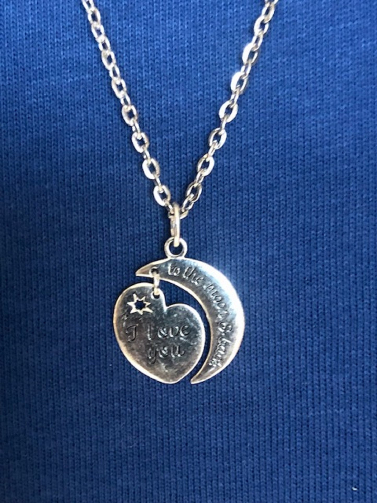 Love You to the Moon & Back 925 Sterling Silver Charm Pendant Necklace, I Love You, Earth, Moon, Strong Lasting Love, Sam McBratney