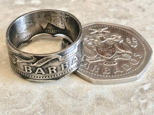 Barbados Ring One Dollar Coin Ring Jewelry Ring Handmade Custom Ring For Gift For Friend Coin Ring Gift For Him Coin Collector World Coins