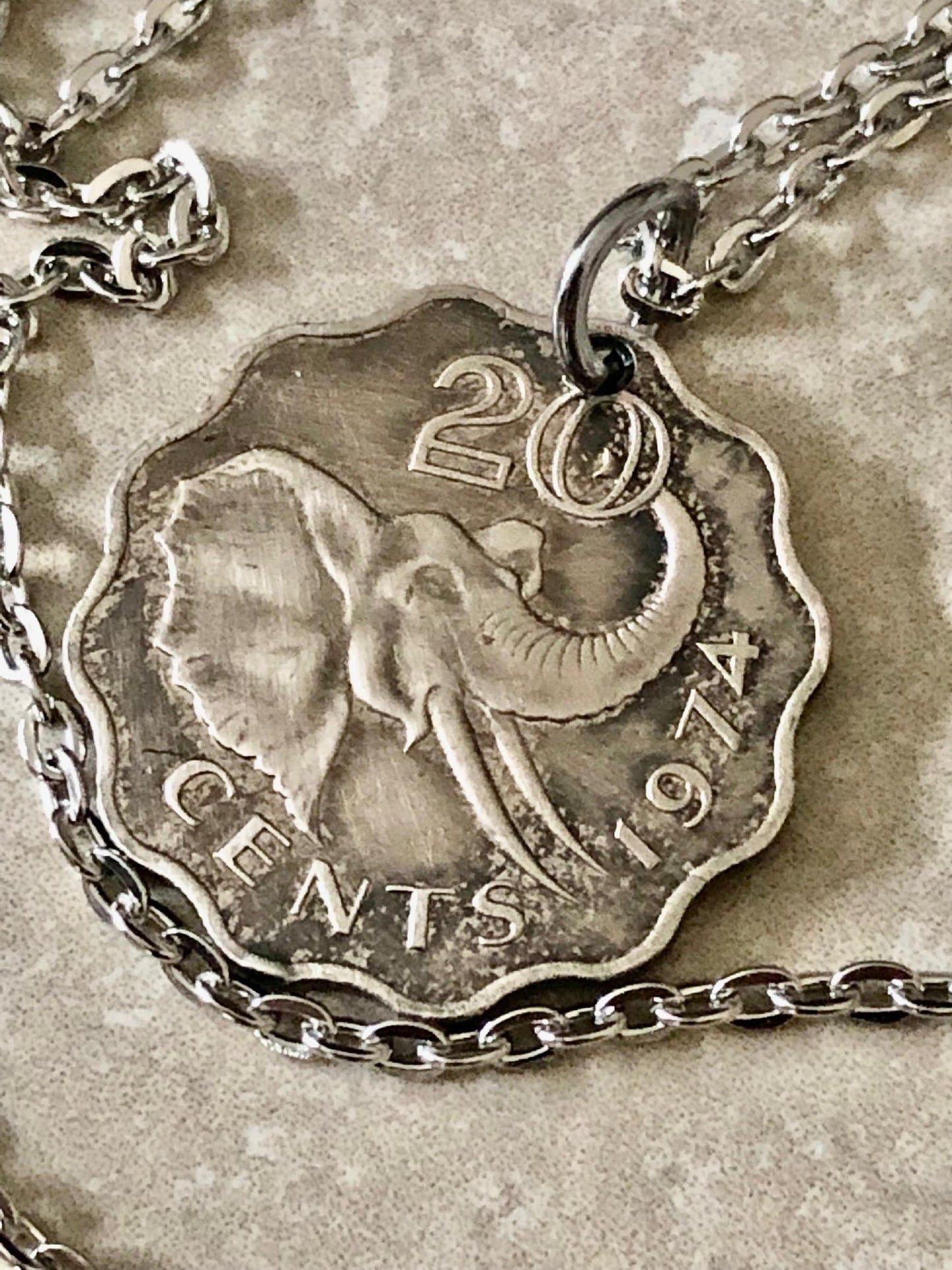 South Africa Coin Necklace Swaziland 20 Cents African Pendant Vintage Rare Eswatini Coins Coin Enthusiast Fashion Accessory Handmade
