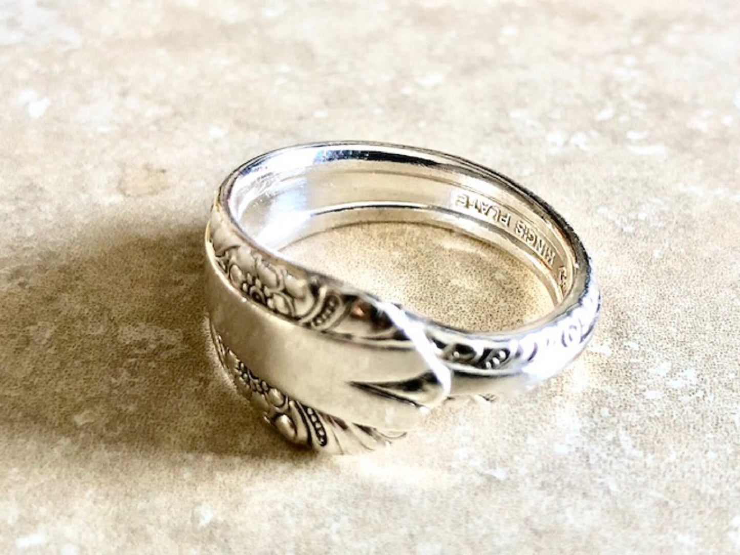 Kings Plate, Silver Plated, Spoon Ring, McGlashan, Clark Co Niagara Falls Ontario, Handmade