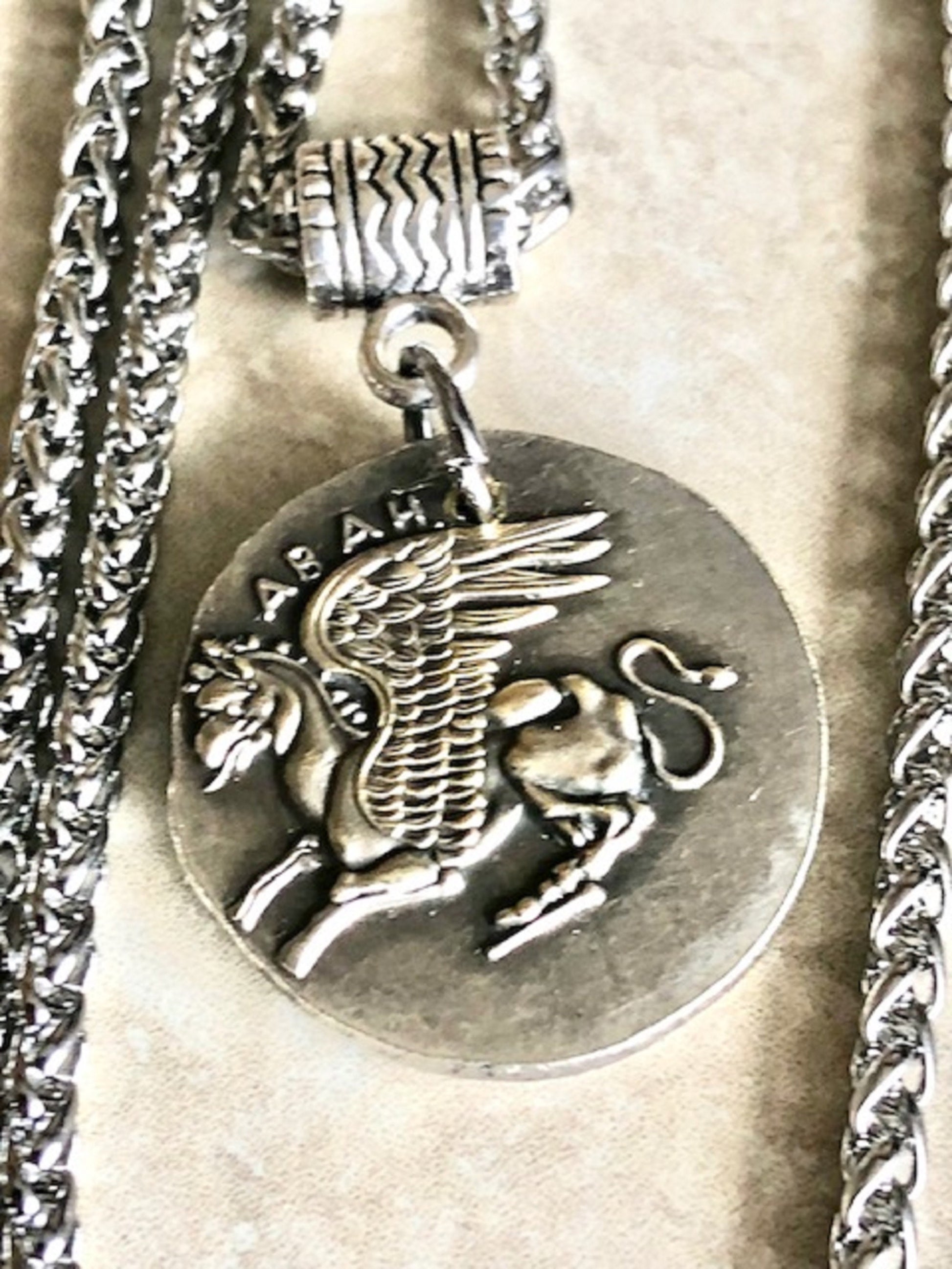 Greek God Pegasus Ancient Greek Charm Pendant Necklace Mid-Eighteenth-Century Wax Seal Poetry Vision Refinement Handmade