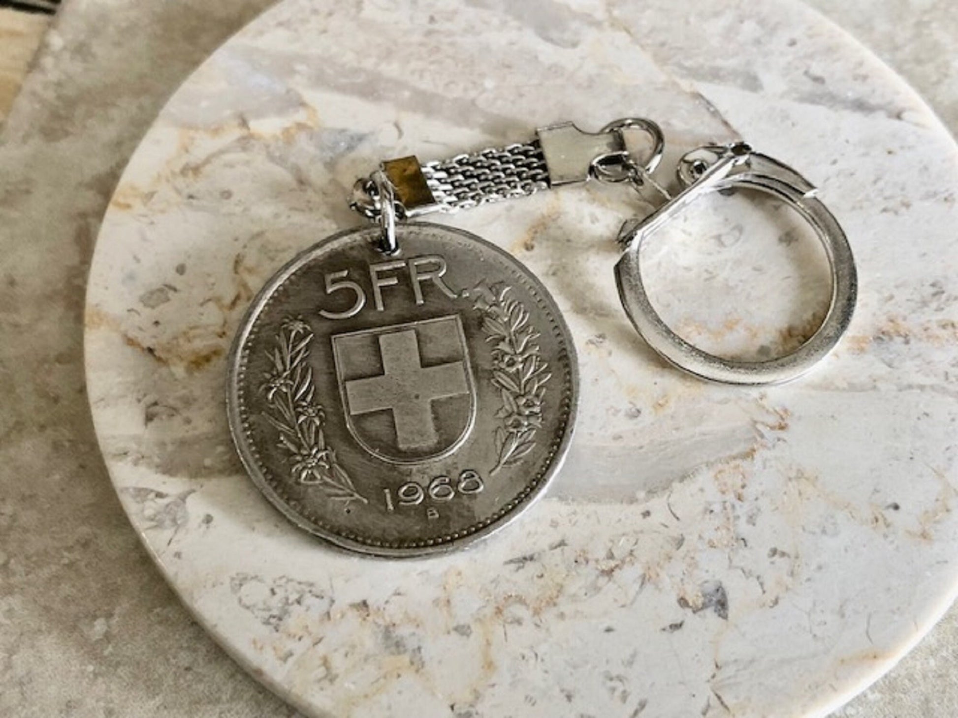 Switzerland Pendant Necklace Swiss 5 Franc Coin Personal Old Vintage Handmade Jewelry Gift Friend Charm For Him Her World Coin Collector