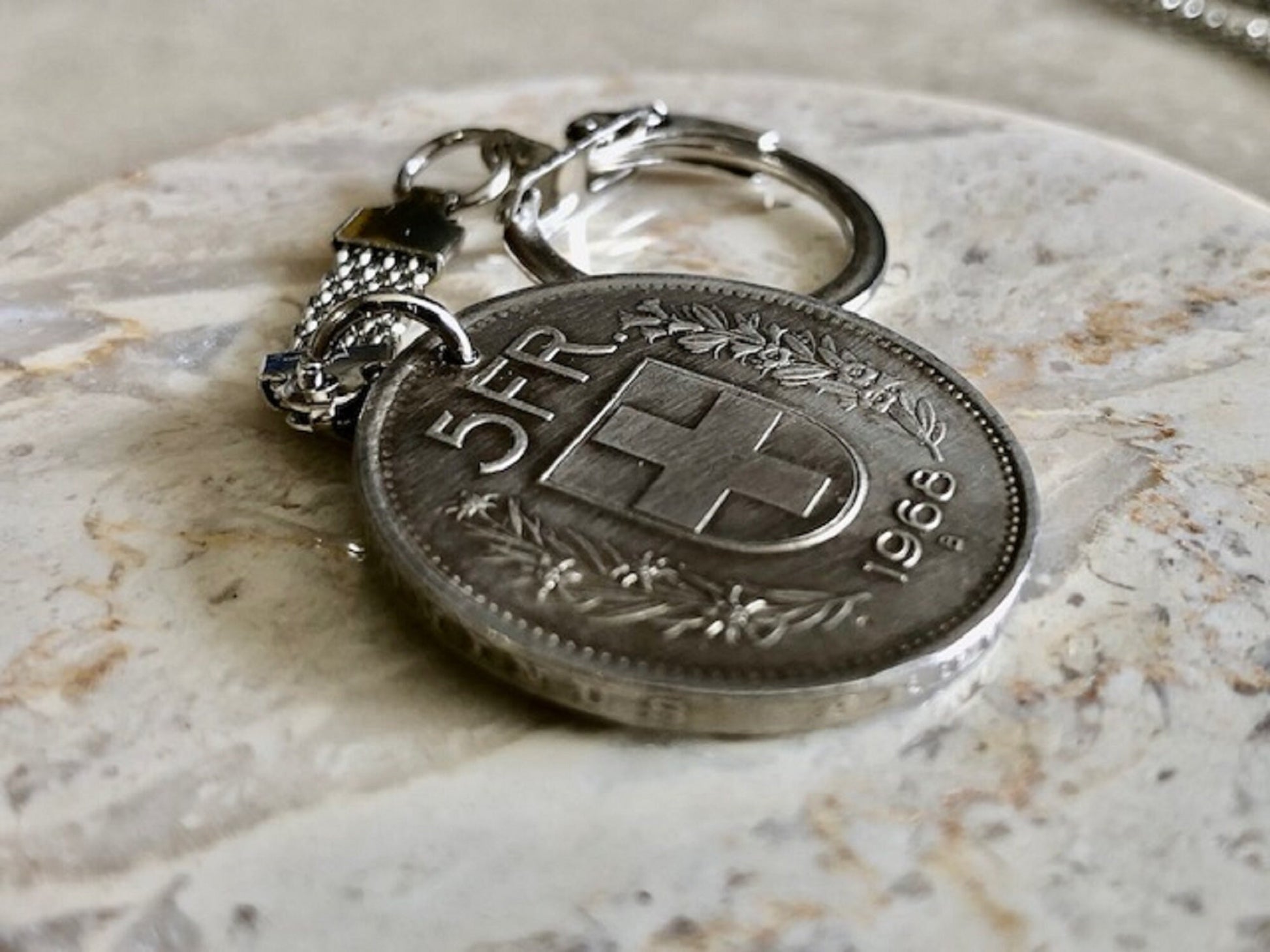 Switzerland Pendant Necklace Swiss 5 Franc Coin Personal Old Vintage Handmade Jewelry Gift Friend Charm For Him Her World Coin Collector