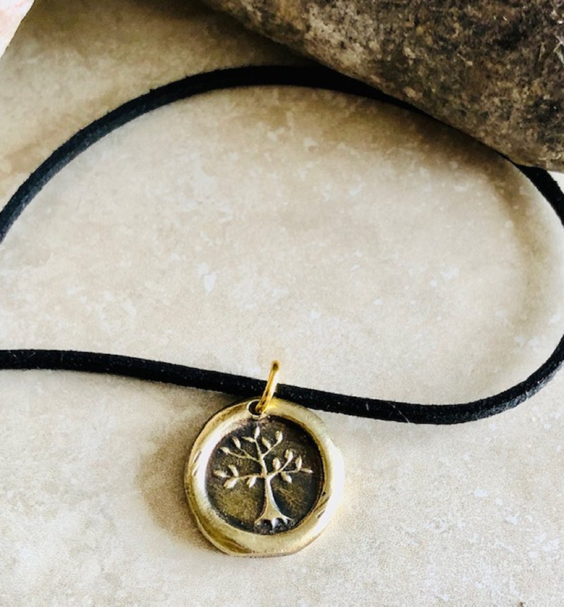 Brass Tree of Life Pendant Necklace, Growth, Strength, Beauty - Jewelry From An Antique Wax Seal - Jewelry From Charm Fascinations 108