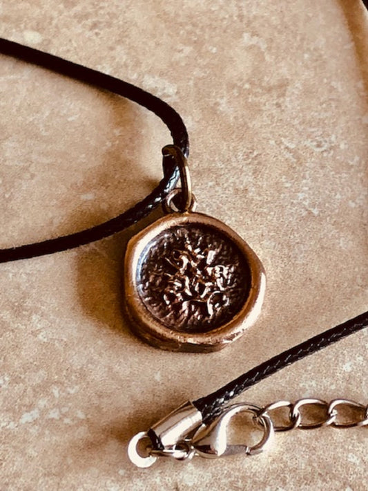 Bronze Forget Me Not - True Love – Pendant Necklace – Love, Respect, Fidelity, and faithfulness., and Affection Antique Wax Seal 111