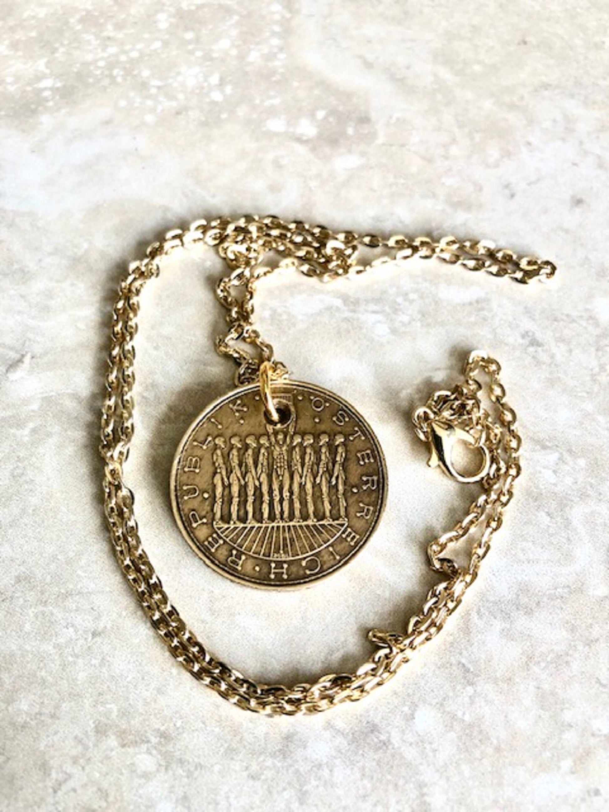 Austria Coin Pendant Austrian 20 Schillings Necklace Custom Made Charm Gift For Friend Coin Charm Gift For Him, Coin Collector, World Coins