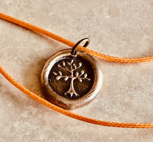 Bronze Tree of Life Pendant Necklace, Growth, Strength, Beauty - Jewelry From An Antique Wax Seal - Jewelry From Charm Fascinations 108