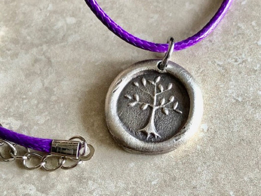 Silver Tree of Life Pendant Necklace, Growth, Strength, Beauty - Jewelry From An Antique Wax Seal - Jewelry From Charm Fascinations 108