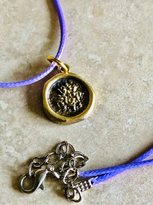 Brass Forget Me Not - True Love – Pendant Necklace – Love, Respect, Fidelity, and faithfulness., and Affection Antique Wax Seal 111