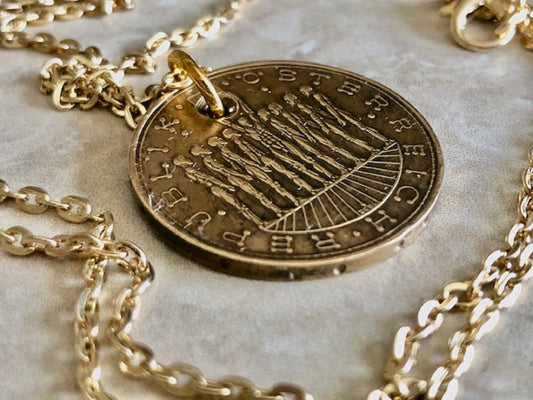 Austria Coin Pendant Austrian 20 Schillings Necklace Custom Made Charm Gift For Friend Coin Charm Gift For Him, Coin Collector, World Coins