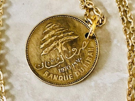 Lebanon Coin Necklace Lebanese Republic 25 Piastres Personal Jewelry Ring Gift For Friend Coin Ring Gift For Him Her World Coin Collector