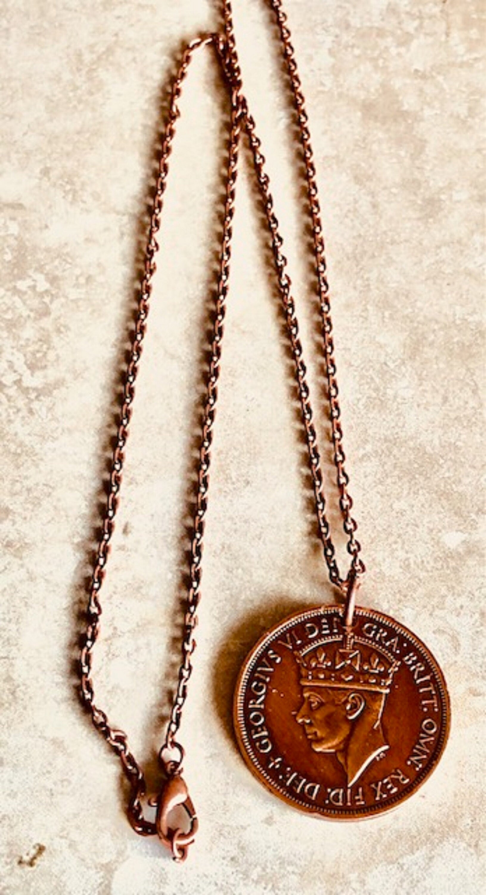 Bailiwick of Jersey Coin Shilling Necklace Jewelry Pendant Custom Made Vintage and Rare coins - Coin Enthusiast - Fashion Accessory