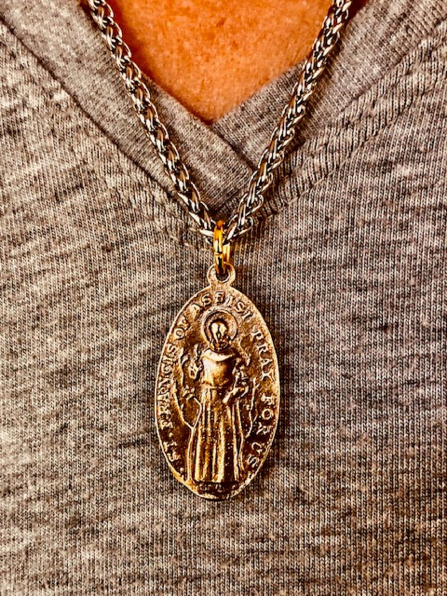 St. Francis of Assisi Wax Seal Antique Bronze Pendant– Patron Saint of Animals and the Environment -Antique Wax Seal- Charm Fascinations 124