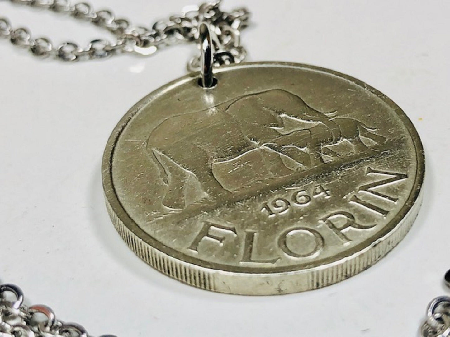 Malawi Coin Necklace 1 Florin 50 Cents African Elephant Calf Personal Handmade Jewelry Gift Friend Charm For Him Her World Coin Collector