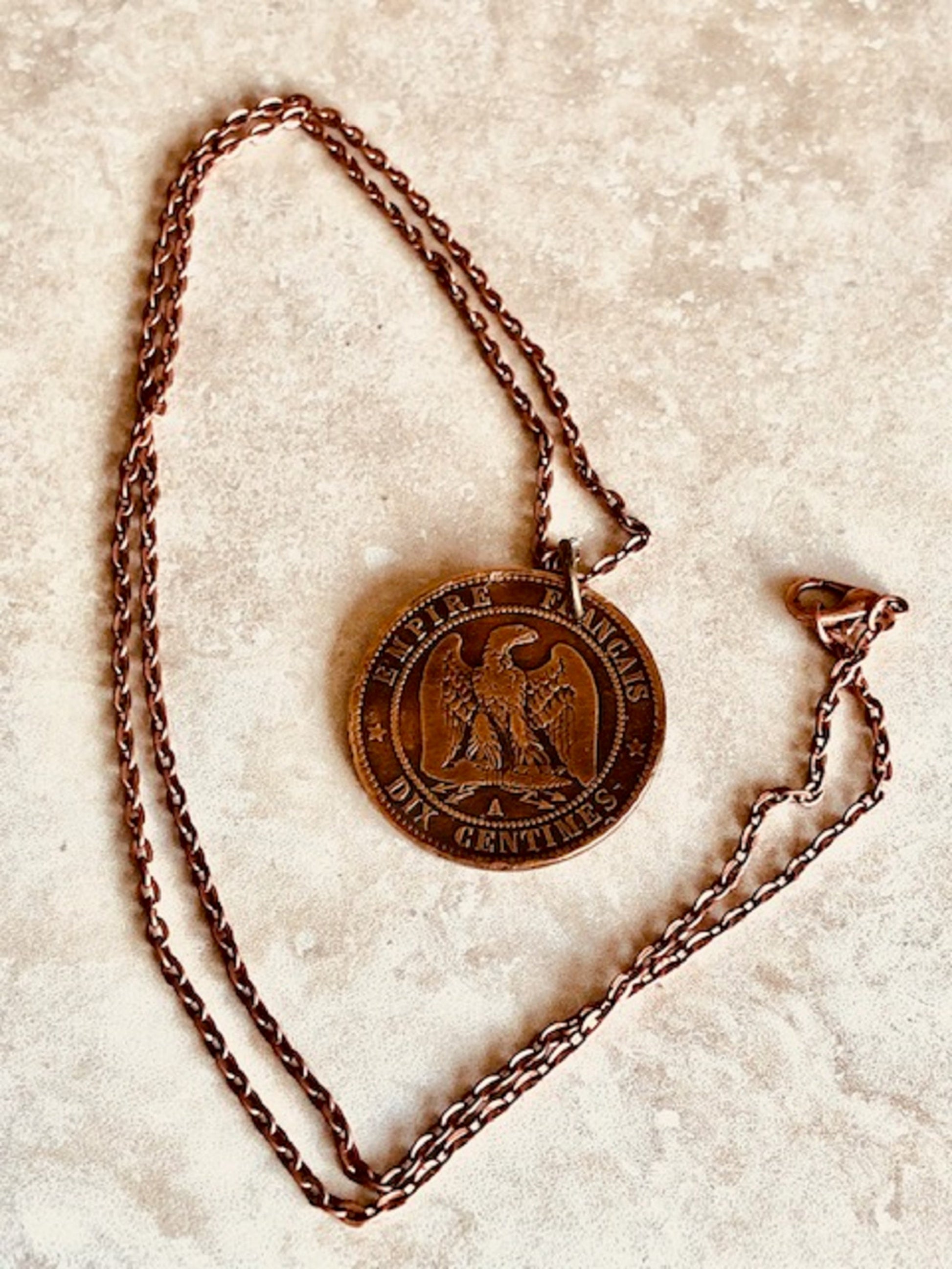 France Coin Necklace French Pendant 10 Dix Centimes Liberty Equality Fraternity Jewelry Gift Friend Charm For Him Her World Coin Collector