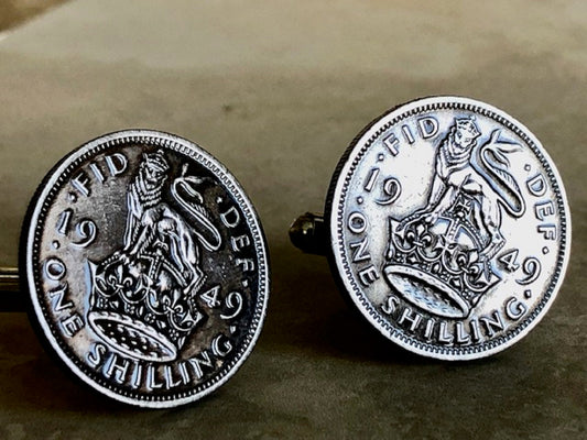 British Coin Cuff Links England Jewelry Britain One Shilling Jewelry Handmade Custom Gift For Friend Gift For Him Coin Collector World Coin