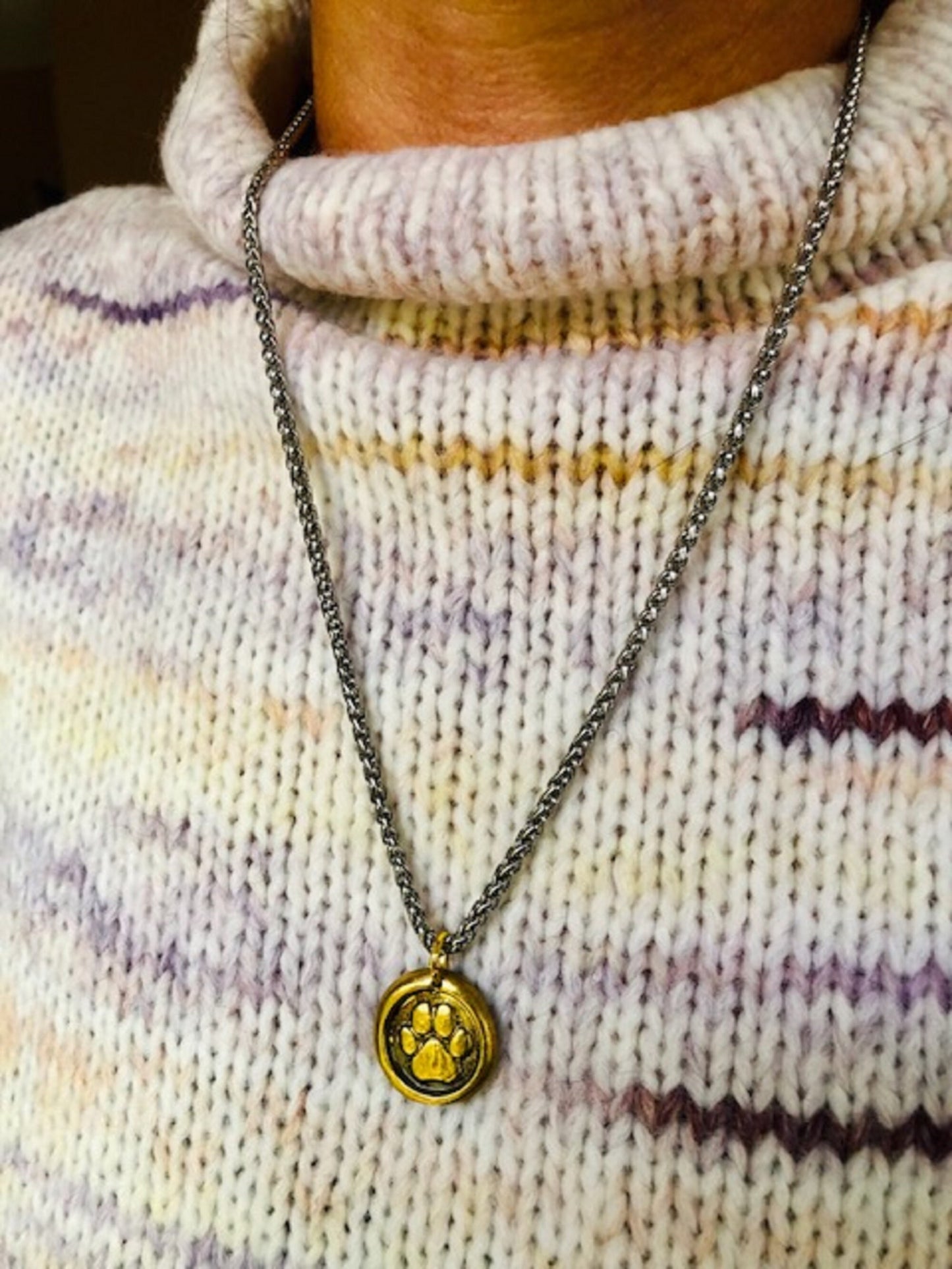 Brass St. Francis Pendant Necklace - Strength Protection- Antique Wax Seal –Charm Fascination Brass Pendant 136