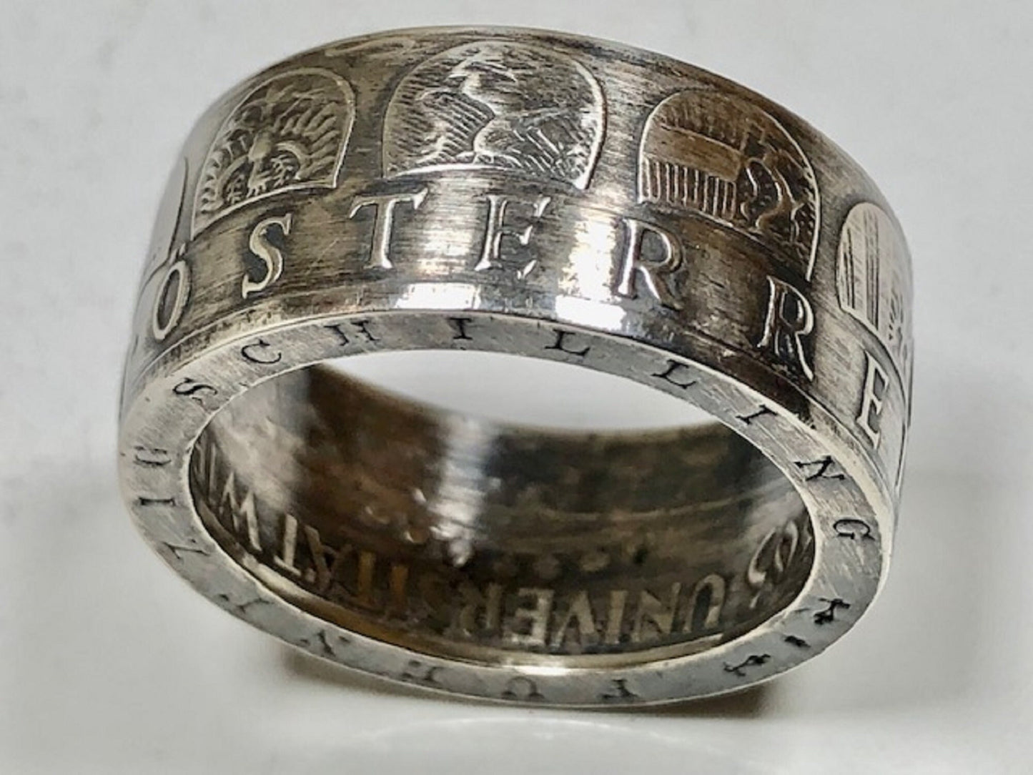 Austria Silver Coin Ring Austrian 25 Schilling Handmade Personal Jewelry Ring Gift For Friend Ring Gift For Him Her World Coin Collector