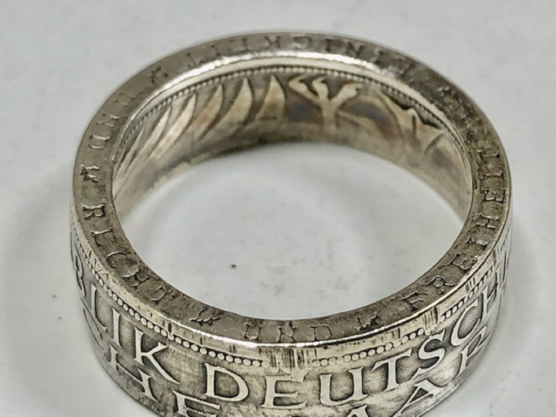 Germany Silver Coin Ring 5 Deutsche Mark German Handmade Personal Jewelry Ring Gift For Friend Ring Gift For Him Her World Coin Collector