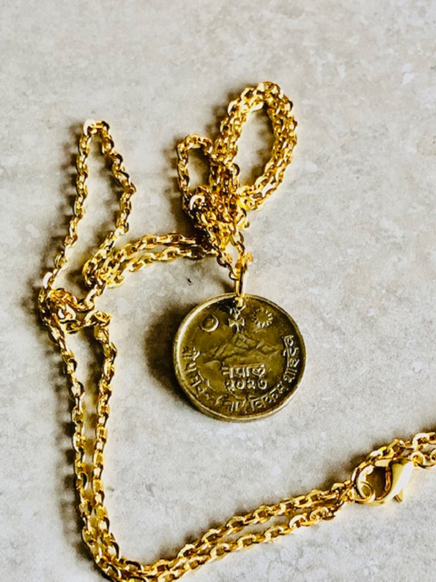 Nepal Coin Necklace Nepal Coin Cow Vintage Pendant Necklace Custom Made Rare Coins Coin Enthusiast Fashion Handmade Jewelry