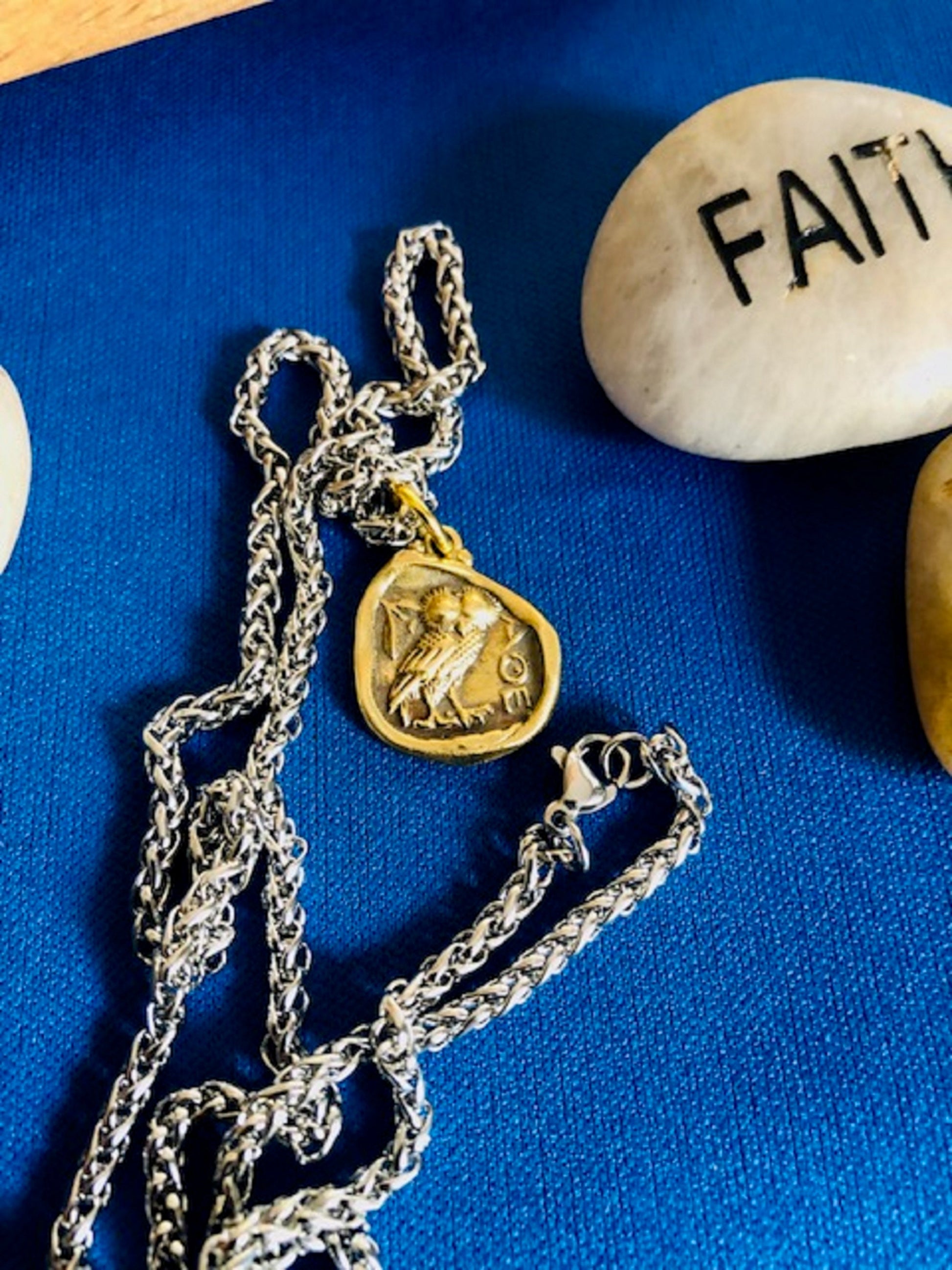 Wax Seal Antique Brass Owl Pendant - Prudence, Wisdom, and Wit - Jewelry from an Antique Wax Seal - Charm Fascinations 122