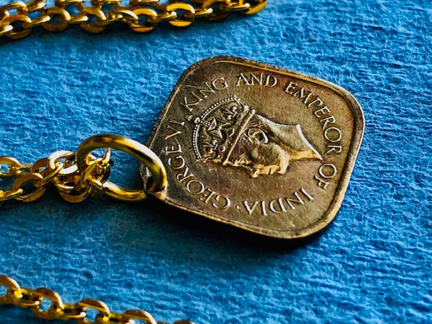 Sri Lanka Coin Necklace Ceylon 5 Cents Pendant Personal Old Vintage Handmade Jewelry Gift Friend Charm For Him Her World Coin Collector