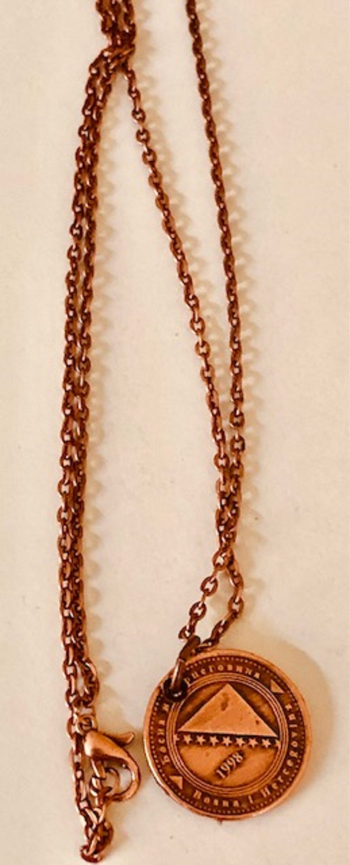 Bosnia Herzegovina 20 Feninga Coin Necklace Jewelry Pendant Vintage Custom Made Rare coins - Coin Enthusiast Fashion Accessory Handmade