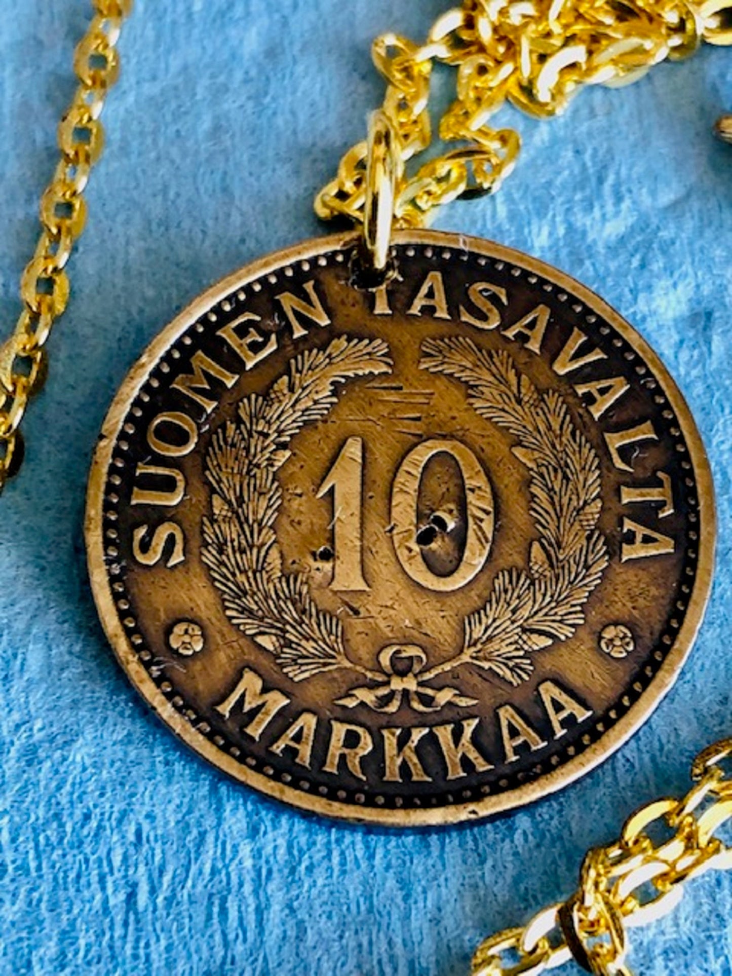 Finland Coin Pendant 10 Finnish Markkaa Suomi Necklace Jewelry Gift For Friend Coin Charm Gift For Him, Her, World Coins Collector