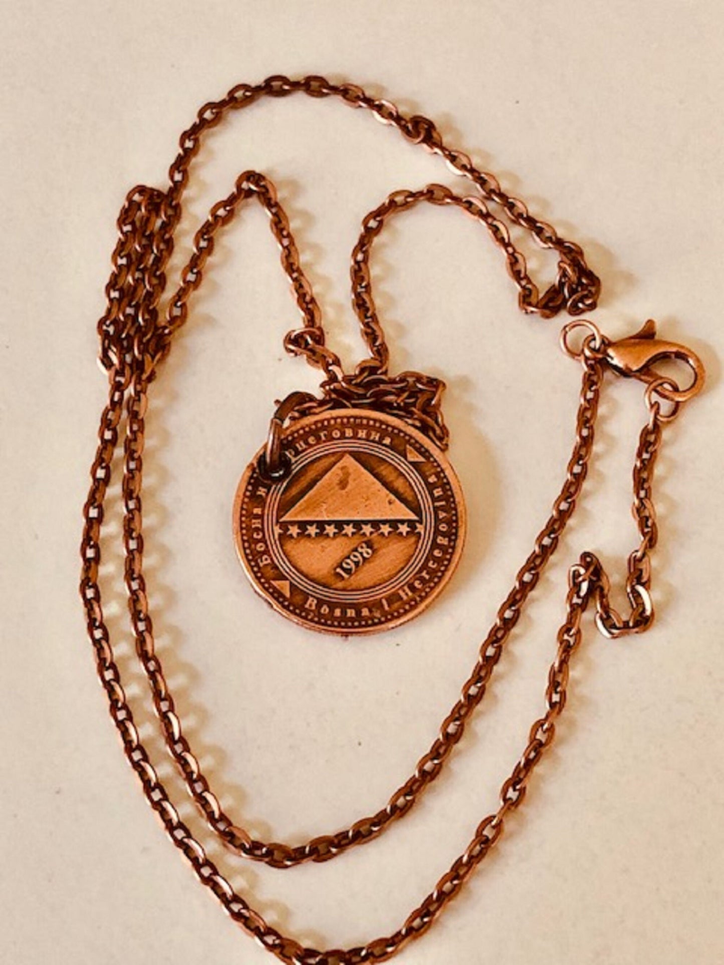 Bosnia Herzegovina 20 Feninga Coin Necklace Jewelry Pendant Vintage Custom Made Rare coins - Coin Enthusiast Fashion Accessory Handmade