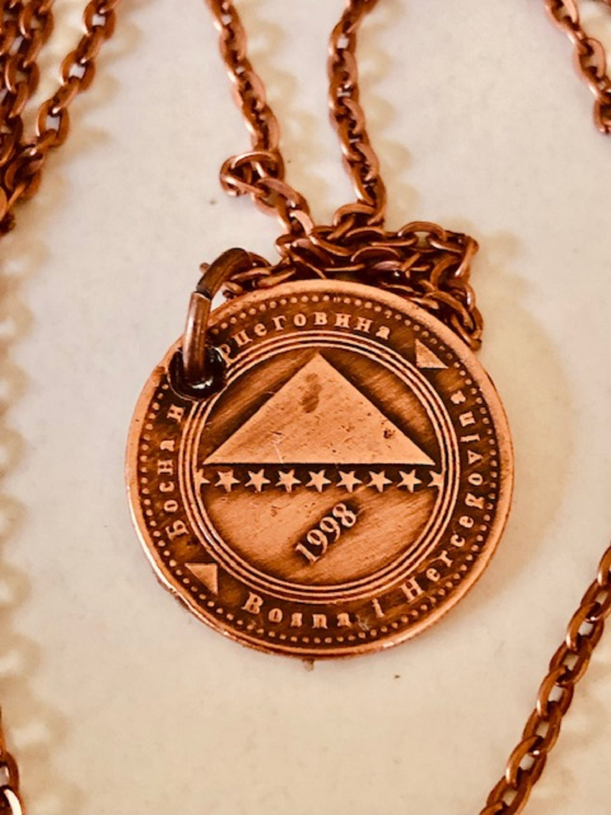 Bosnia Herzegovina 20 Feninga Coin Necklace Jewelry Pendant Vintage Custom Made Rare coins - Coin Enthusiast Fashion Accessory Handmade