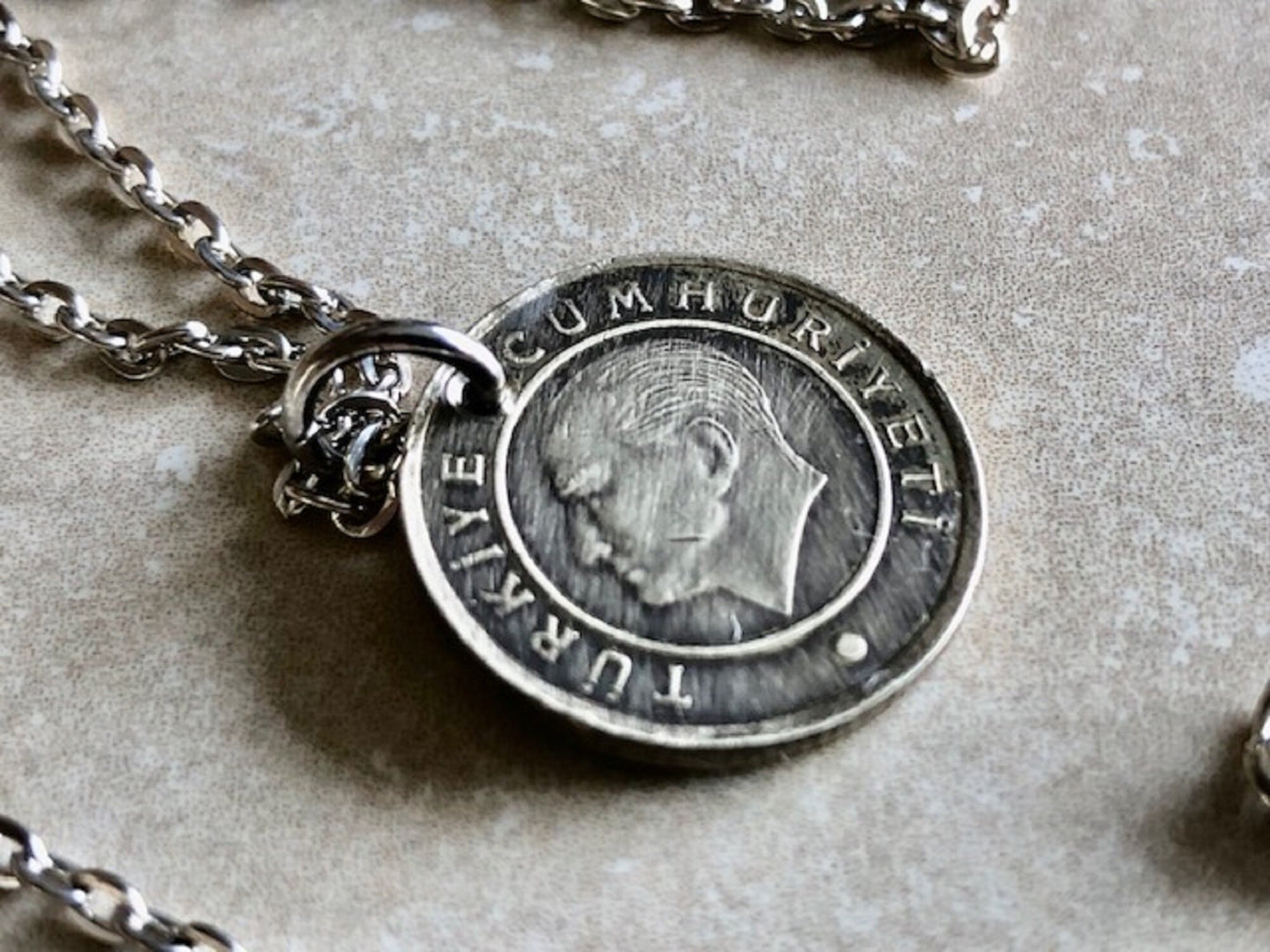 Turkey Coin Pendant Turkish 25 Kurus Necklace Handmade Custom Made Charm Gift For Friend Coin Charm Gift For Him, Coin Collector World Coins