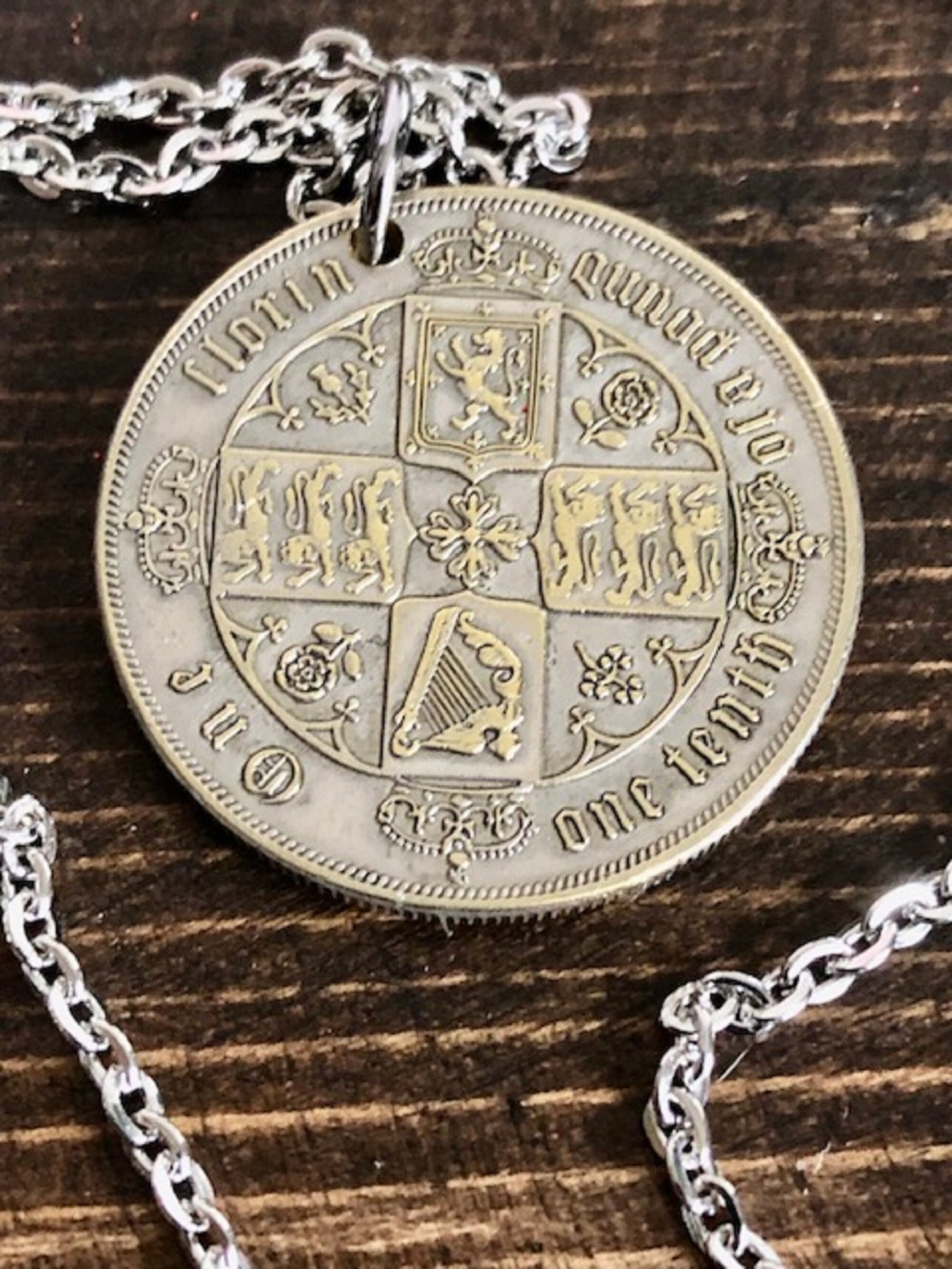 Replica British Coin Necklace - Pendant United Kingdom British Replica COPY Pendant Custom Made For Entertainment Only - Coin Enthusiast