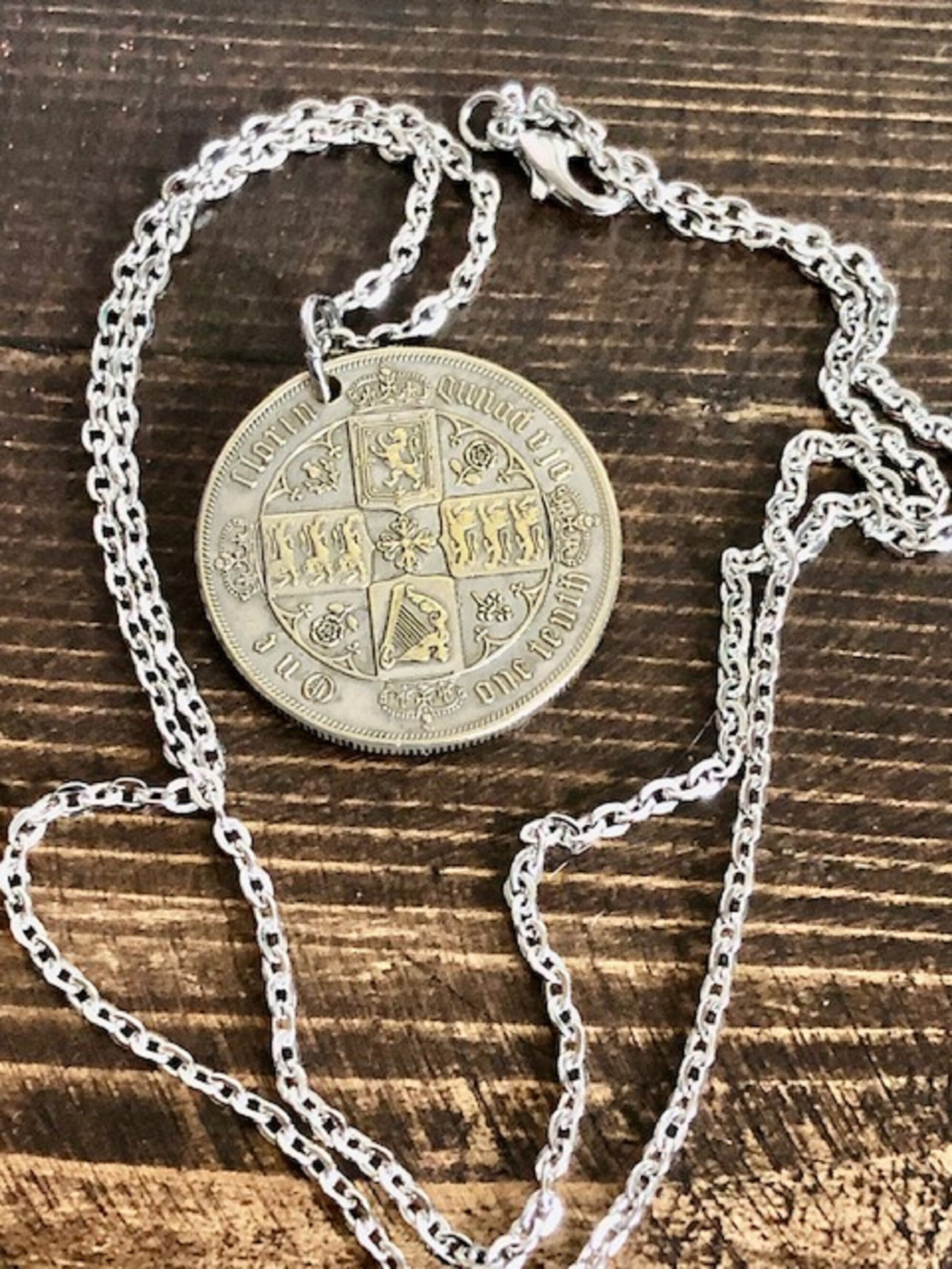 Replica British Coin Necklace - Pendant United Kingdom British Replica COPY Pendant Custom Made For Entertainment Only - Coin Enthusiast