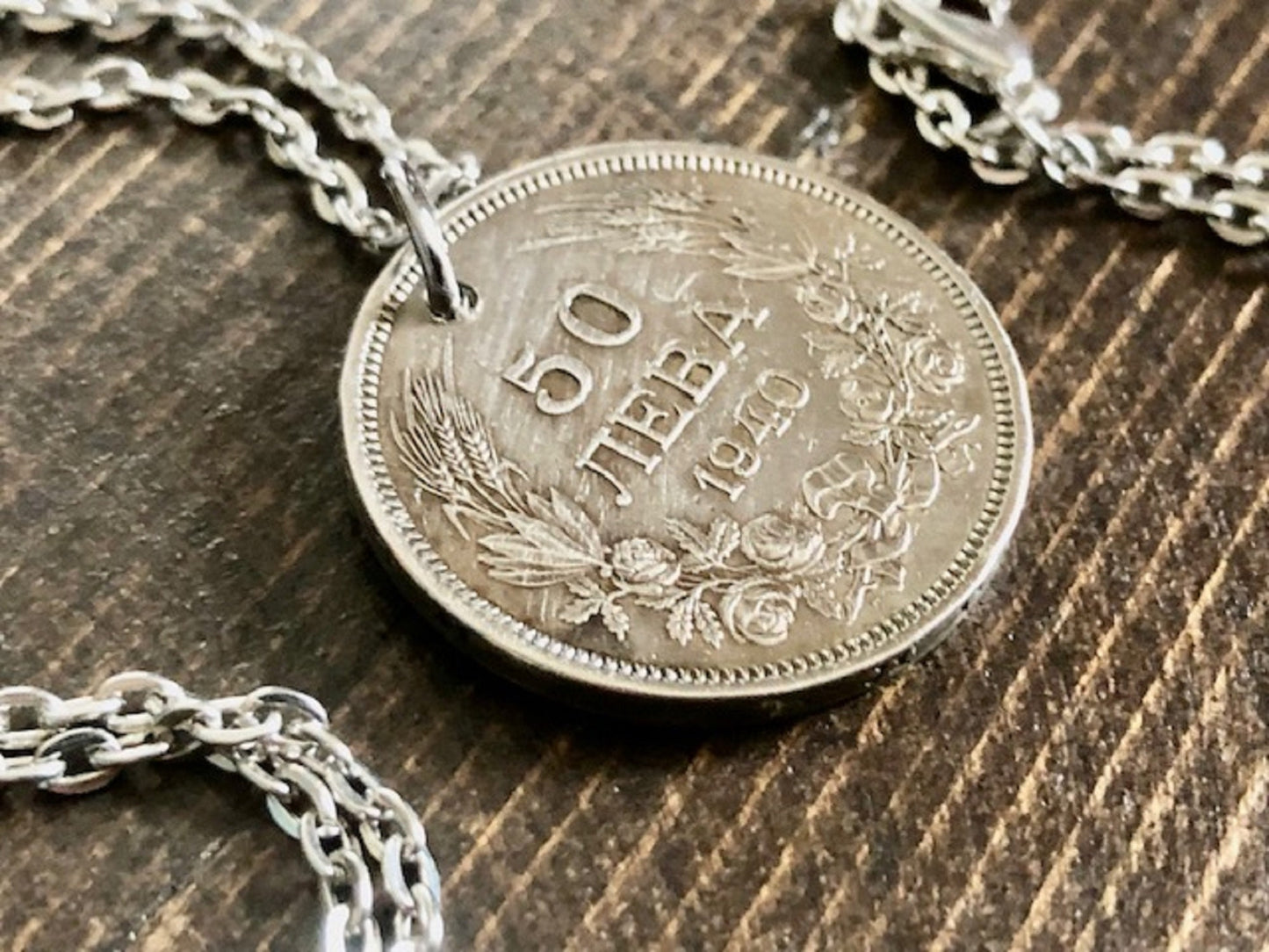 Bulgaria Coin Pendant 50 Leva Bulgarian Necklace Custom Made Rare Coins Coin Enthusiast Vintage Fashion Accessory Handmade