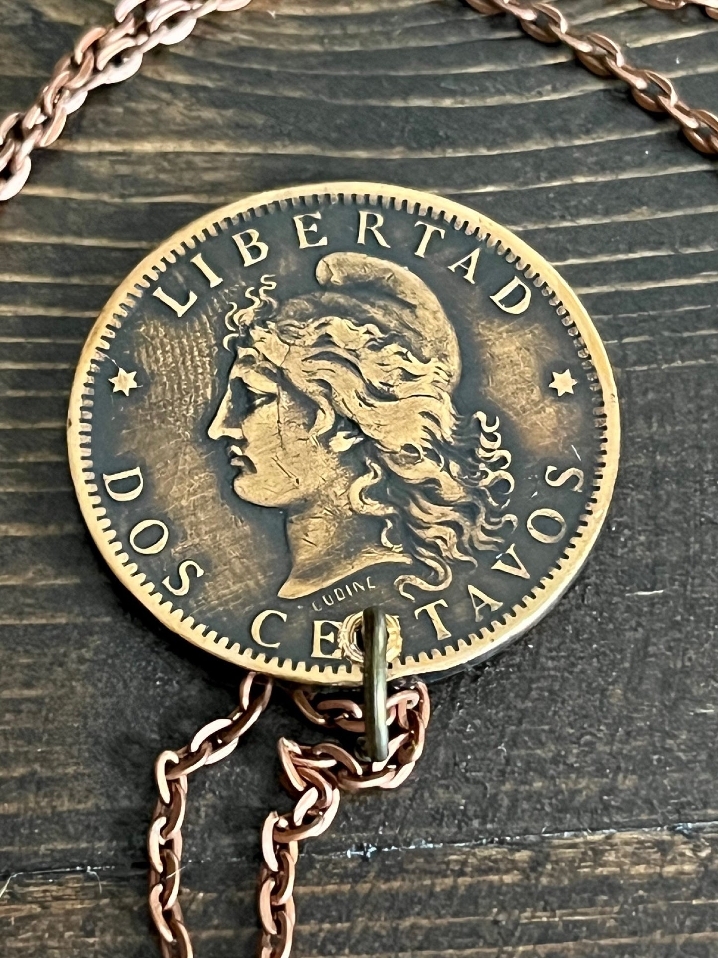 Argentina Coin Necklace Pendant Argentinian 10 Centavos Vintage Custom Rare Coins Coin Enthusiast Fashion