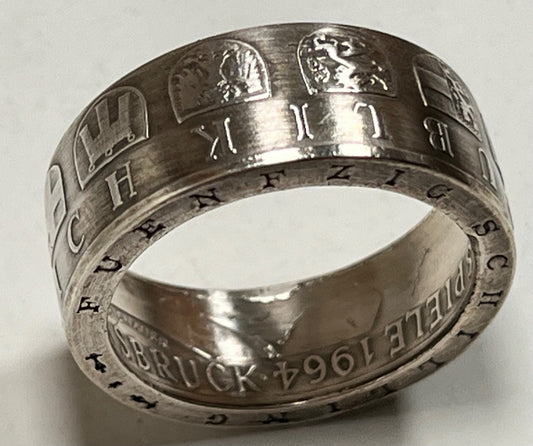 Austria Silver Ring Republic 50 Schilling Austrian Coin Ring Personal Jewelry Ring Gift Friend Ring Gift For Him Her World Coin Collector