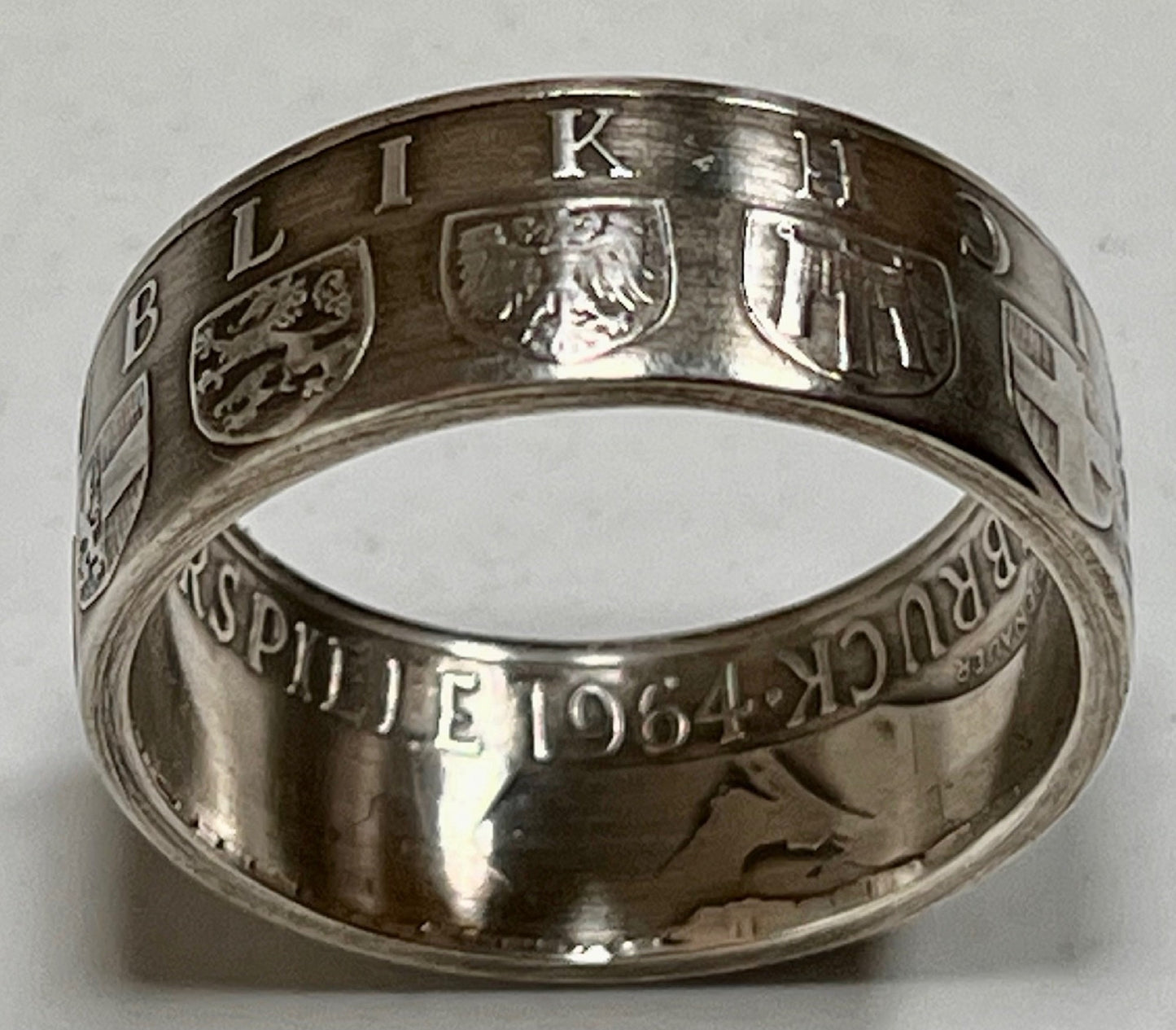 Austria Silver Ring Republic 50 Schilling Austrian Coin Ring Personal Jewelry Ring Gift Friend Ring Gift For Him Her World Coin Collector