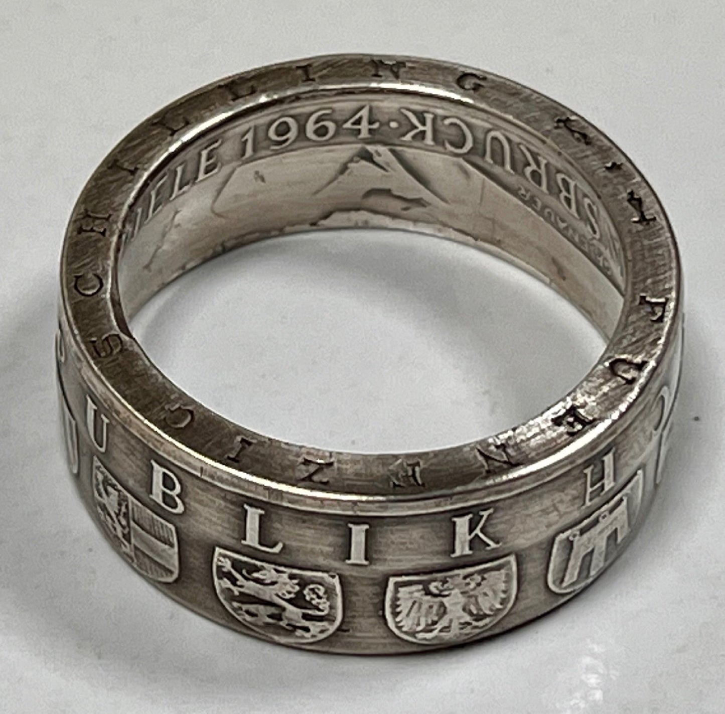 Austria Silver Ring Republic 50 Schilling Austrian Coin Ring Personal Jewelry Ring Gift Friend Ring Gift For Him Her World Coin Collector