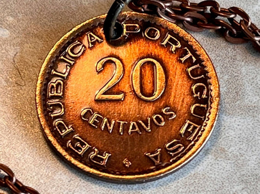Portugal Coin Pendant Portuguese Centavos Personal Necklace Old Vintage Handmade Jewelry Gift Friend Charm For Him Her World Coin Collector