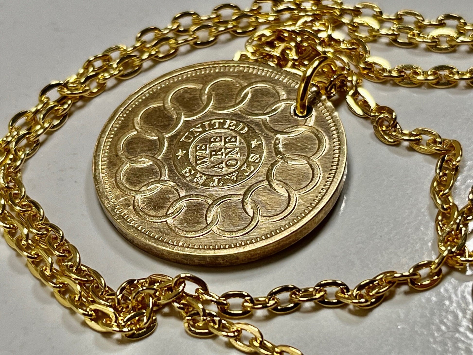 United States Token Coin Necklace Fugio Mind Your Business Coin Pendant Necklace Benjamin Franklin Cents - Coin Enthusiast - Fashion
