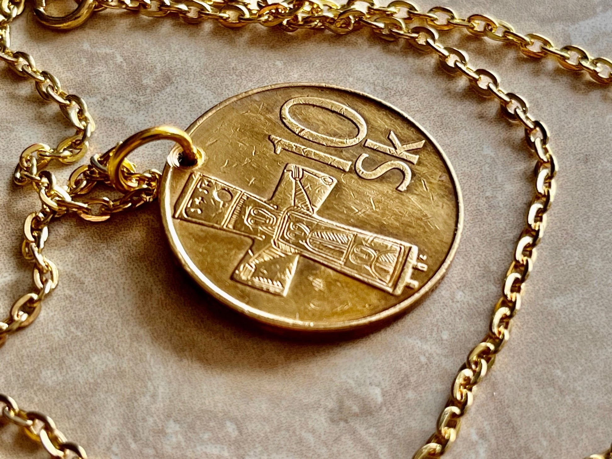 Slovakia Slovenska Republika 10 Sk, Korun Personal Necklace Old Vintage Handmade Jewelry Gift Friend Charm For Him Her World Coin Collector